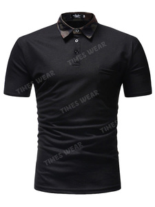 Camiseta hecha a medida para hombre, camiseta antiarrugas de alta calidad, ajustada, 100% algodón, jersey de secado rápido, manga corta, solapa con estampado sólido - Product Image 3