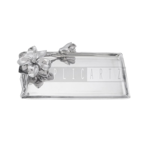 Luxury <b>Silver</b> Floral Decorative Serving Tray Metal Display Platter for Vanity <b>Table</b> <b>Coffee</b> <b>Table</b> Home Decor and Gift - Product Image 1