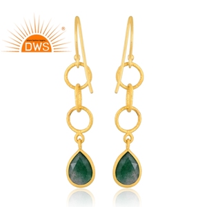 Pendientes Colgantes de Plata de Ley 925 con Cuarzo Verde Aventurina, Fabricante de Joyería - Product Image 4