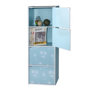 Living room 4-Tier Cabinet with 4-Door in Flower Pattern - Product Image 1