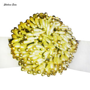 Anneaux de serviette floraux rouges faits à la main de qualité supérieure, vente en gros, décoration de table de dîner, porte-anneaux de serviette de luxe pour banquet - Product Image 3