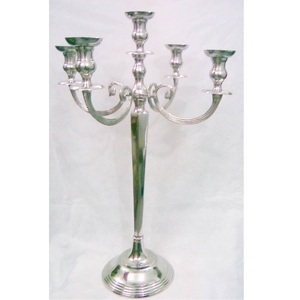 Tall Silver <b>Candelabra</b> for Wedding Home and Hotel Decoration - Product Image 1