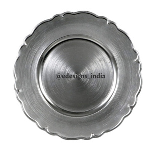 Plaque de chargeur en métal de luxe Simple, forme ronde unie, vente en gros, fantaisie, sous-assiette, événement décoratif, assiette de service créative faite à la main - Product Image 5