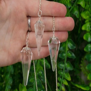 Vente en gros de haute qualité en quartz clair cône pendule style Feng Shui inspiré de l'amour décoration de la maison pour la guérison - Product Image 1