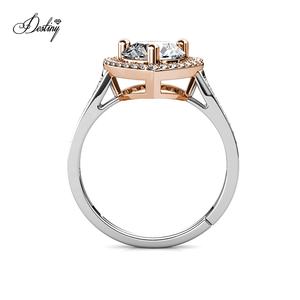<span class=keywords><strong>925</strong></span> in argento Sterling 18k <span class=keywords><strong>oro</strong></span> bianco 1 carato GRA Moissanite amore cuore promessa anello da donna gioielli destino - Product Image 4