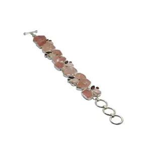 Charming Colorful Hot Sale 925 Sterling Silver Rose Quartz Multi Gemstone Bracelet Supplier