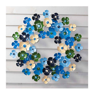 พวงหรีดโลหะแขวนทรงกลม,พวงหรีดสำหรับแขวนกำแพงตกแต่งบ้านเทศกาลคริสต์มาส - Product Image 1