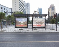 PARYA Abri publicitaire lumineux rectangulaire en aluminium pour station de métro extérieure, certifié ISO, couleur personnalisée, simple face