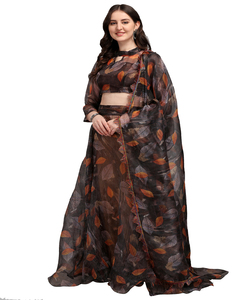 Festival desgaste Georgette seda Impresión digital trabajo lehenga choli con encaje trabajo dupatta fiesta desgaste mejor precio prenda étnica - Product Image 2