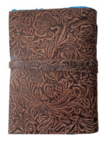 Carnet de notes en cuir véritable antique, Journal des Ombres, unisexe, neuf, bleu, papier non ligné à bords festonnés, 100 pages vierges