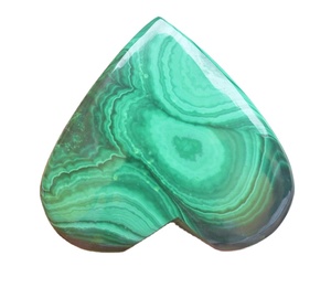 Malaquita-cabujón con forma de corazón, joyería de malaquita de alta calidad, forma de corazón - Product Image 2