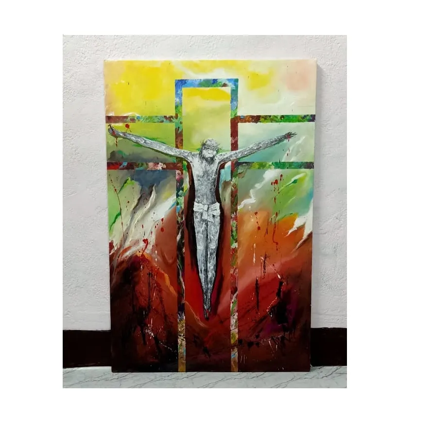 Jesus Wall Canvas Oil Painting / Religious Painting / Customization Available By Brassworld India