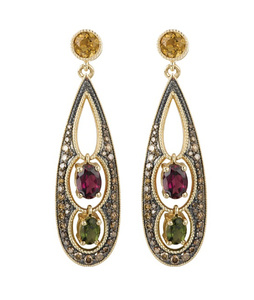 Joyería Personalizada OEM, Pendientes Colgantes de Plata 925/Latón Chapado en Oro con Esmeralda, Rubí y Zafiro Cultivados en Laboratorio, Proveedor de Joyería Étnica - Product Image 1