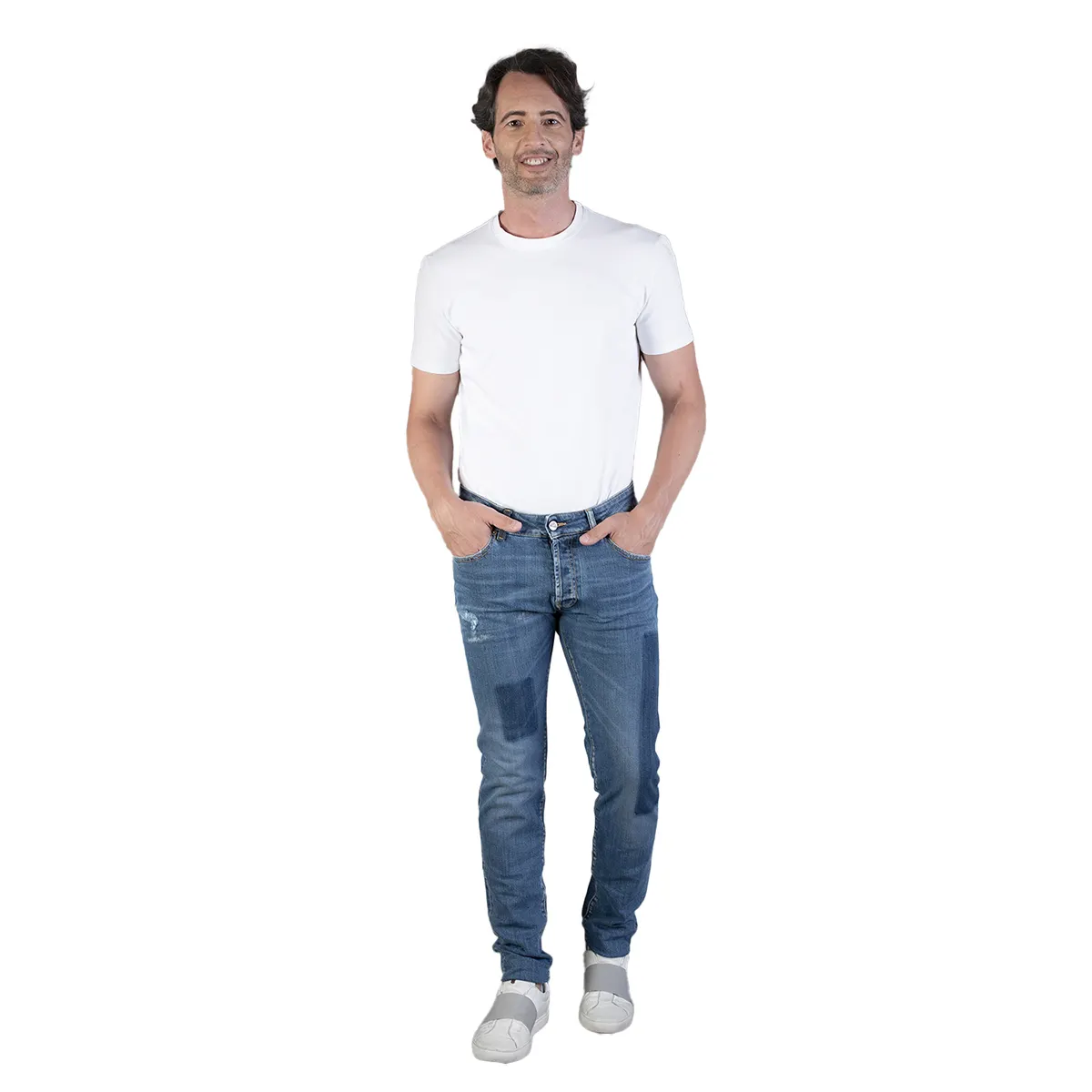 DENIM V10 FUORICLASSE High Quality Jeans Made in Italy by Skilled Italian Craftsmen Luxury Men's Jeans 5-pocket model stonewash
