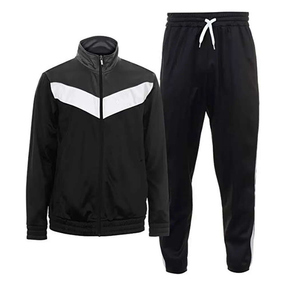 Roupa esportiva masculina de poliéster, costura slim fit para homens, agasalho esportivo em massa