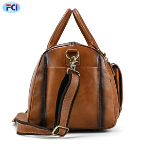 กระเป๋าเดินทางหนังแท้สำหรับผู้ชาย,กระเป๋าถือหนังวัวกระเป๋าเดินทางใบใหญ่สำหรับวันหยุดสุดสัปดาห์พร้อมกระเป๋าใส่รองเท้า - Product Image 2