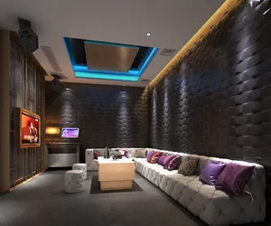Nova parede da sala de estar, cobertura de parede, redução de ruído, água, macia, espuma pu e couro sintético, revestido de parede