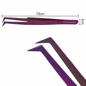 Purple Str L-Type Eyelash Extension Tweezer Private Label, Stainless Steel Eyelash Extension Str L-Type Tweezer in Purple Color - Product Image 5