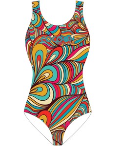 Traje de Baño Personalizado de Una Pieza para Niñas, Estampado Colorido, Secado Rápido, UPF 30, Spandex, Poliéster, para Niños - Product Image 1
