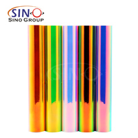 Película Autoadhesiva de PVC Holográfica Láser Sólida con Efecto Arcoíris Cromado, para Corte con Plotter, Vinilo Adhesivo para Corte
