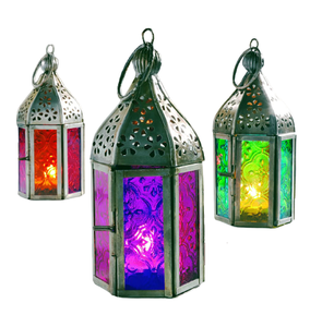 Advantageous Design <b>Lantern</b> Exclusive Quality Black Color Metal And Multi Color <b>Glass</b> <b>Lantern</b> For Hot Selling - Product Image 5