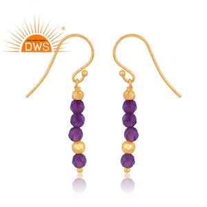 Nouveauté 2026 : Boucles d'oreilles pendantes en argent sterling avec améthyste naturelle pour femme - Fabricant de bijoux - Product Image 3