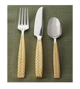 Ensemble de couverts en laiton couleur or avec poignée en forme d'arbre, taille et forme personnalisées, ensemble de cuillères au prix le plus bas - Product Image 4