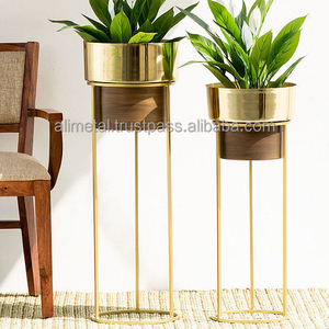 Shiny <b>Gold</b> Iron <b>Planter</b> for home garden and fully customizable. - Product Image 3