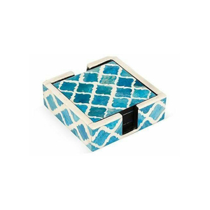 Mẹ Của Ngọc Trai Inlay Coaster Set Xương Dát Phục Vụ Đế Lót Ly Đồ Dùng Nhà Bếp Cup Bộ Đồ Ăn Handmade Nhựa Coaster Ấn Độ - Product Image 2