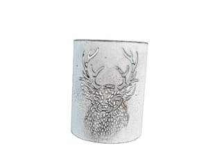 DECORATIVE METAL HUT-SHAPED DESIGN SET of 2 VOTIVE T-LIGHT <b>HOLDER</b> CHRISTMAS <b>TEALIGHT</b> <b>HOLDER</b> WHITE VOTIVE - Product Image 4