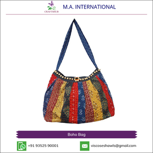 Wholesale High Quality Cotton Handmade Indian <b>Boho</b> Style Tote <b>Bag</b> - Product Image 2