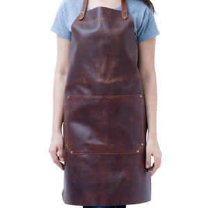 Vente directe Tablier à bavette sans manches en cuir véritable de grande taille tout usage pour la cuisine et le salon avec logo personnalisé - Product Image 5