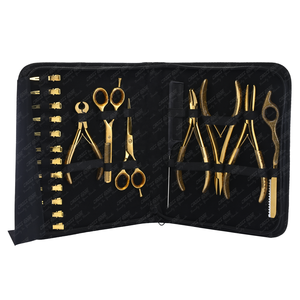Hair <b>Extension</b> Tools Kit - Tape Clamp in Pliers, Micro <b>Beads</b> & Loop Hook Set with Customized Logo - Product Image 1