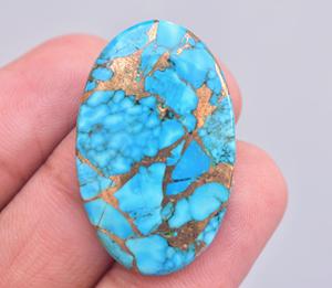 Cabujón turquesa con gema de cobre, cabujones de colores turquesa con forma de mezcla de piedras preciosas - Product Image 2