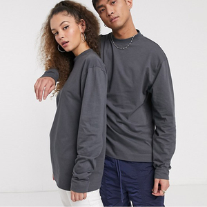 Camisetas Personalizadas Unisex, ropa de calle de gran tamaño, 100% algodón, camisetas lisas de manga larga, venta al por mayor - Product Image 5