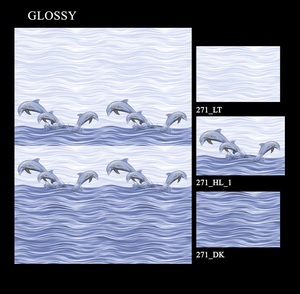 Azulejo de cerámica de baño esmaltado turquesa 300x450mm - Product Image 1