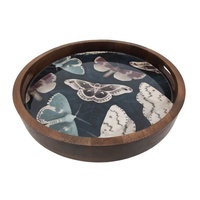 Ustensiles de cuisine MDF plateau de service rond en bois naturel grande taille assiette pour vaisselle dessus de table fait à la main personnalisé