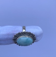 Anillos de Piedra Larimar Natural Semipreciosa con Plata de Ley 925, Joyería al Mejor Precio de Fábrica al por Mayor en Línea, India Real