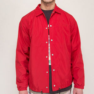 Custom <b>Red</b> Windbreaker Coach <b>Jackets</b> with Turn-Down Collar OEM Service for Sports Training Nonwoven Weaving Method - Product Image 2