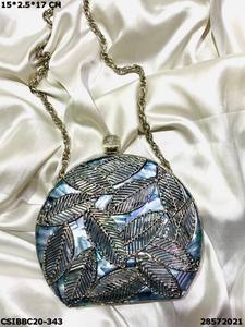 Handmade Designer Brass Mother of <b>Pearl</b> <b>Clutch</b> Purse for Wedding Bridal Parties-Luxury Evening <b>Bag</b> - Product Image 6