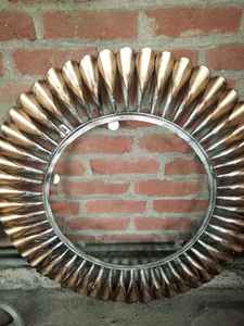 Grande décoration de maison en or et argent, cadeau de beauté, en forme de feuille, suspendue, cadre métallique, miroir mural décoratif - Product Image 5