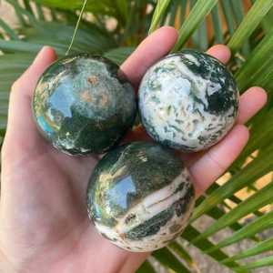 Esferas de cristal de cuarzo de ágata de musgo de calidad Premium hermoso patrón curativo piedras preciosas pulidas para decoración del hogar - Product Image 2