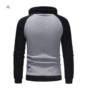 เสื้อฮู้ดผ้าคอตตอนฟลีซปักลายแขนยาวผ้าถักกันหดสำหรับผู้ชาย - Product Image 2