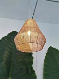 Lampes fantaisie abat-jour en rotin, lustre, éclairage suspendu décoratif en osier naturel fabriqué au Vietnam - Product Image 2