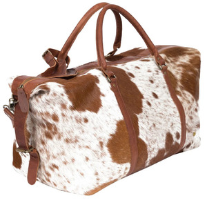 <b>Travel</b> Cowhide Hairon Luggage <b>Bag</b> Overnight Duffle Leather Camping Hiking <b>Bag</b> Handmade <b>Weekender</b> <b>Bag</b> for Men and <b>Women</b> - Product Image 4