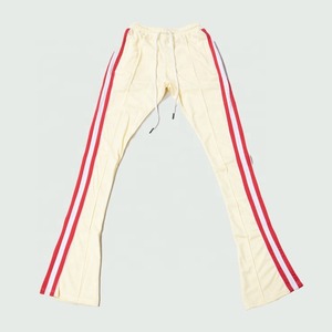 Pantalon plissé évasé pour hommes et femmes, taille haute, avec cordon de serrage, bas à pattes d'éléphant, décontracté, Active - Product Image 3