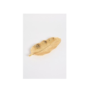 Metal Decorative Gold Plated Designer Leaf Decorative <b>Tray</b> for Sell Hot Selling Product of 2025 Creative Leaf Shape <b>Tray</b> Metal - Product Image 1