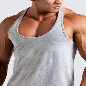 เสื้อกล้ามสีเทาอ่อนแบบใหม่สำหรับผู้ชาย/เด็กชาย คอลเลคชั่นฤดูร้อน ผลิตจากผ้าฝ้ายแท้ตามความต้องการของลูกค้า (OEM) - Product Image 2