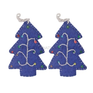 Christmas Felt Tree Decor Ornaments Handmade Hanging Tree Hobby <b>Craft</b> Christmas <b>Wool</b> Product for Home Decoration Trees Hanging - Product Image 1
