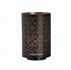 Dernier bougeoir votif marron en métal de forme longue fait à la main bougeoir votif en métal de fer pour la décoration de table de restaurant - Product Image 1